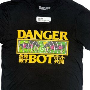 Danger Bot Graphic T-Shirt Black Small Anime Style Streetwear DangerSquad